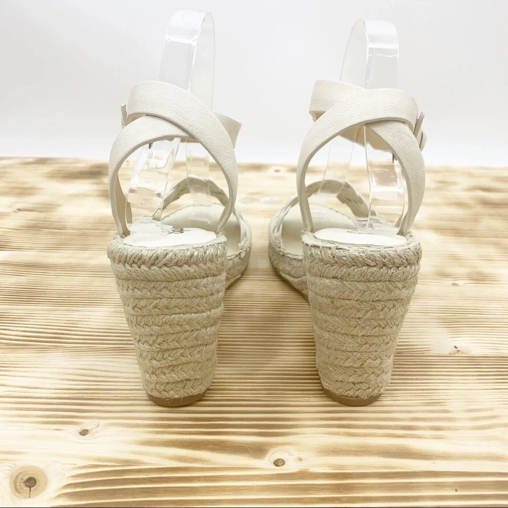 Splendid Woven Leather Espadrille Wedge 10M